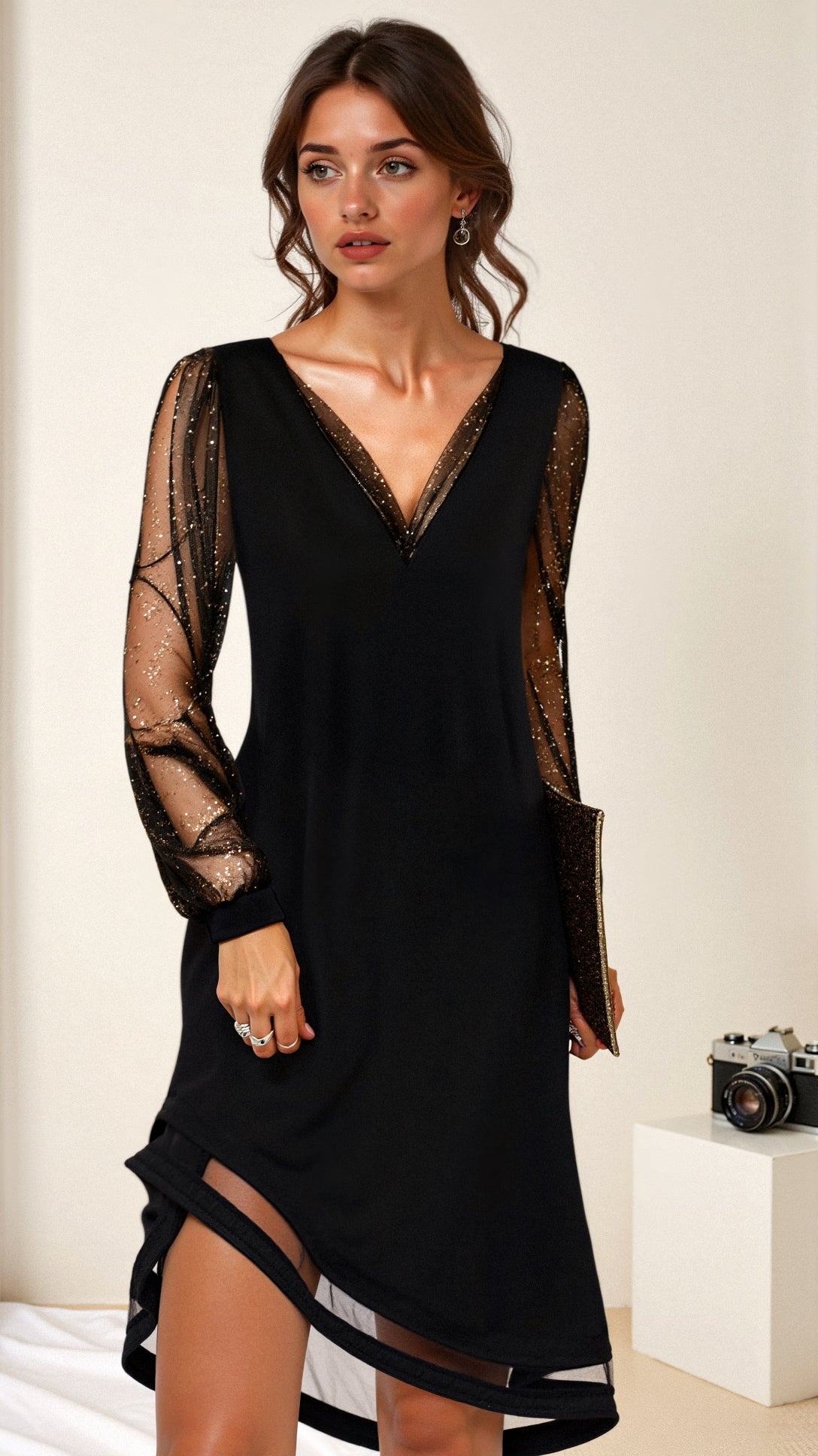 Women's Black Formal Dress | Long Sleeve