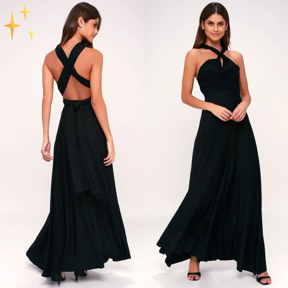 Backless Wrap-Style Bridesmaid Dress for Women | Maxi