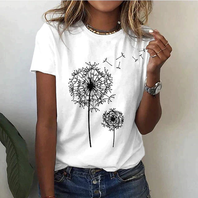 Women's Summer T-Shirt with Round Neck | Short Sleeves