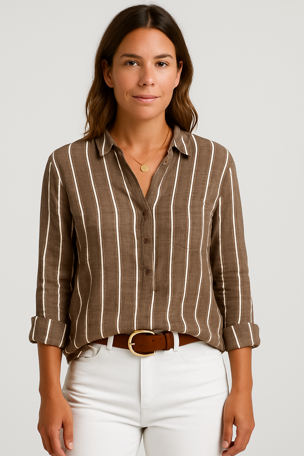 Womens Spring Ribbed Top with Relaxed Fit and Lightweight Comfort - Image 1