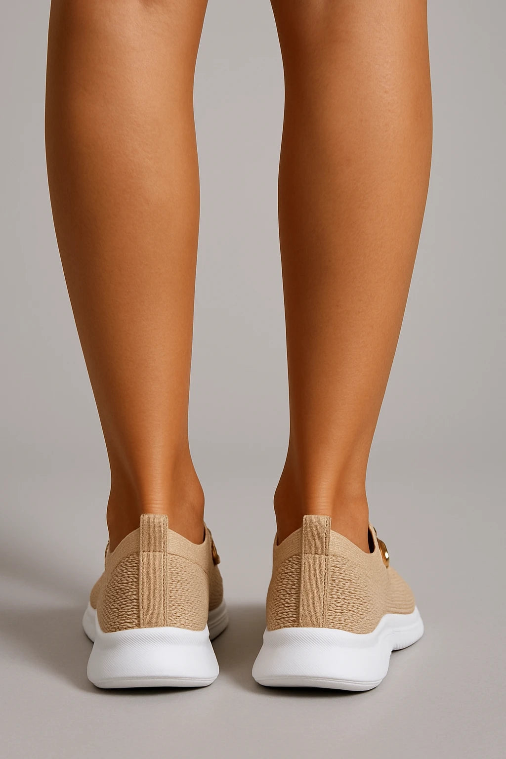 Womens All-Season Slip-Ons with Orthopedic Support and Elegant Golden Chain Detail - Image 3