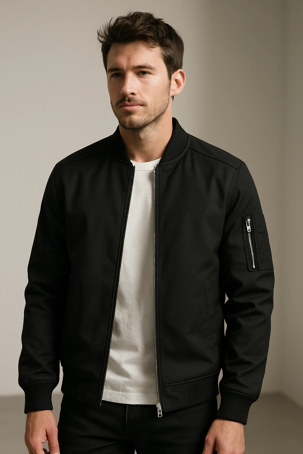 Men's Casual Bomber Jacket – Lightweight Zip-Up Outerwear