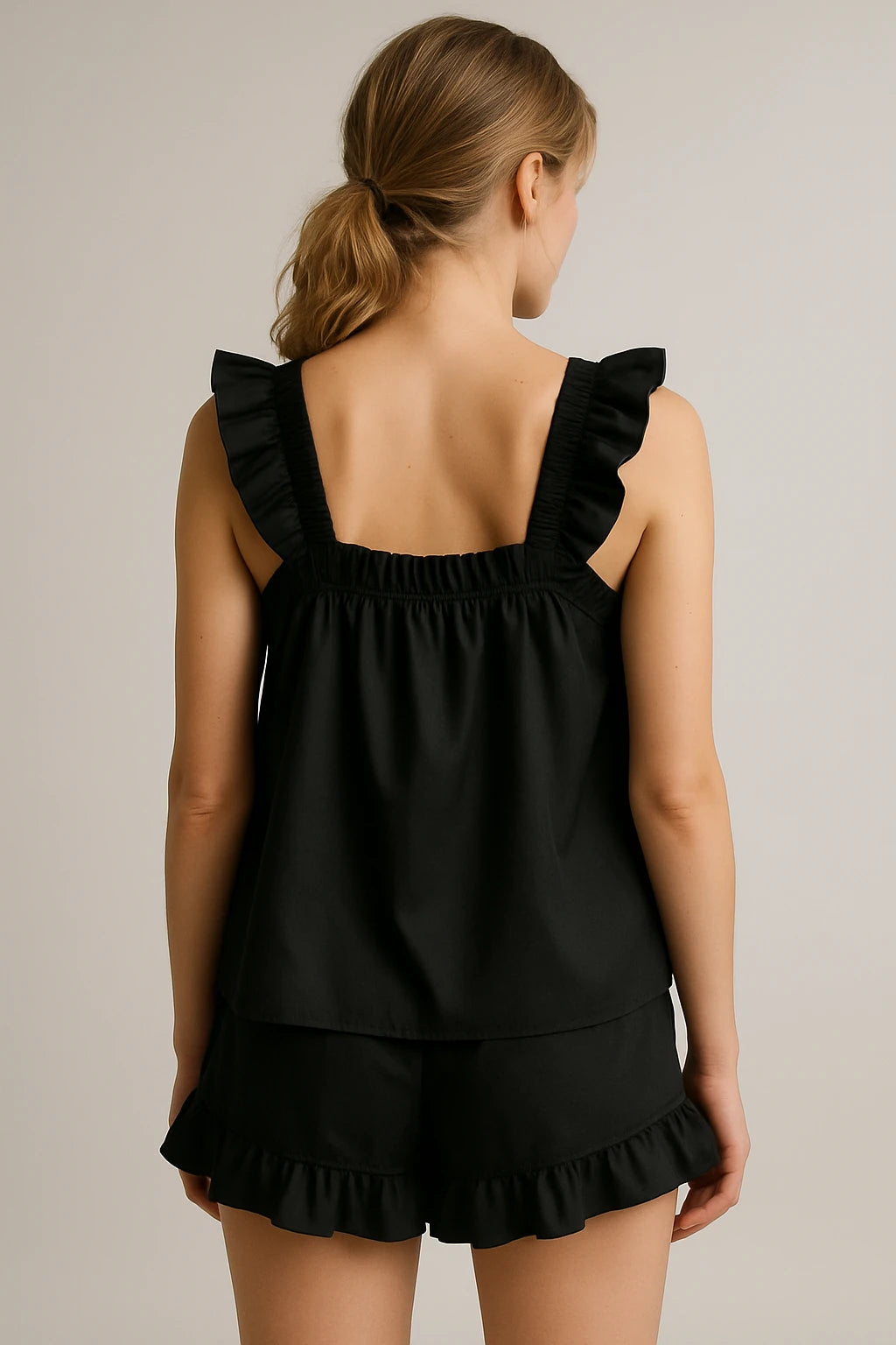Ruffled Sleeveless Lounge Set for Women
