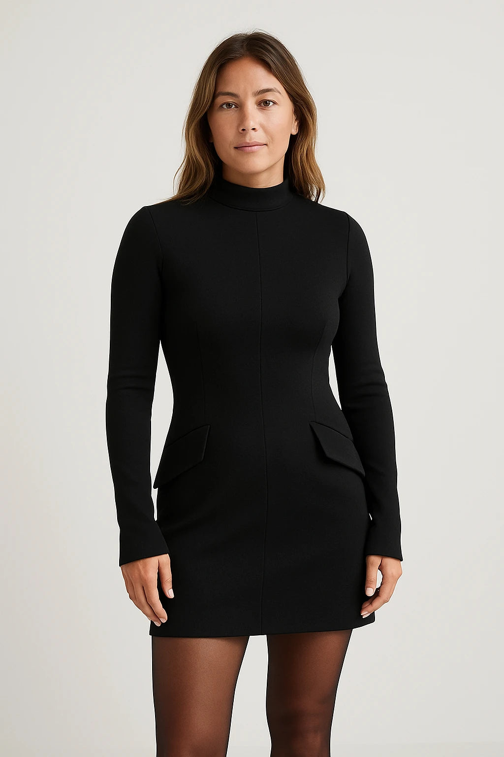 Womens Year-Round Mini Dress with Long Sleeves – Flattering Fit and Elegant Design - Image 4