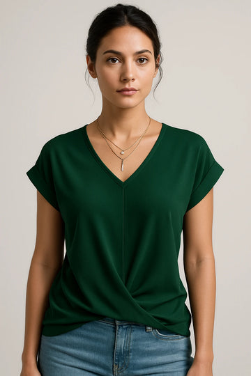 Women's V-Neck Slim Fit Top – Flattering Stretch Fabric