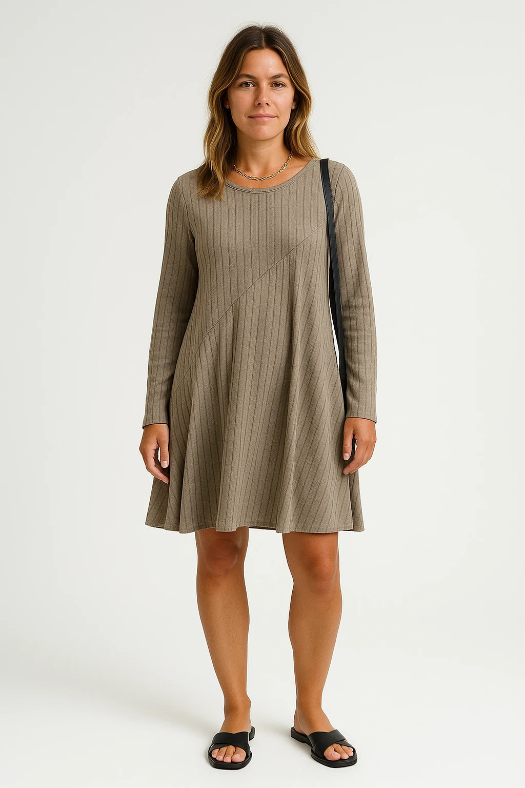 Womens Autumn Dress with Classic Fit and Long Sleeves for All-Day Comfort - Image 4