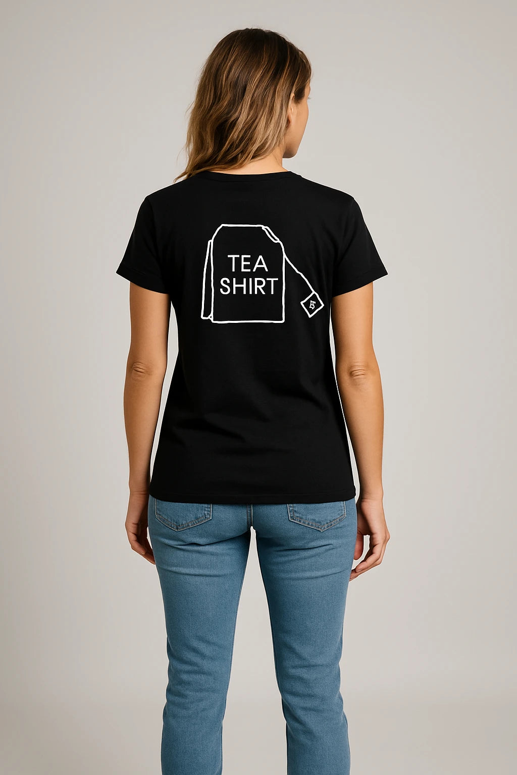 Women Casual T-Shirt with Relaxed Fit – Playful Tea Graphic Design for Everyday Wear - Image 3