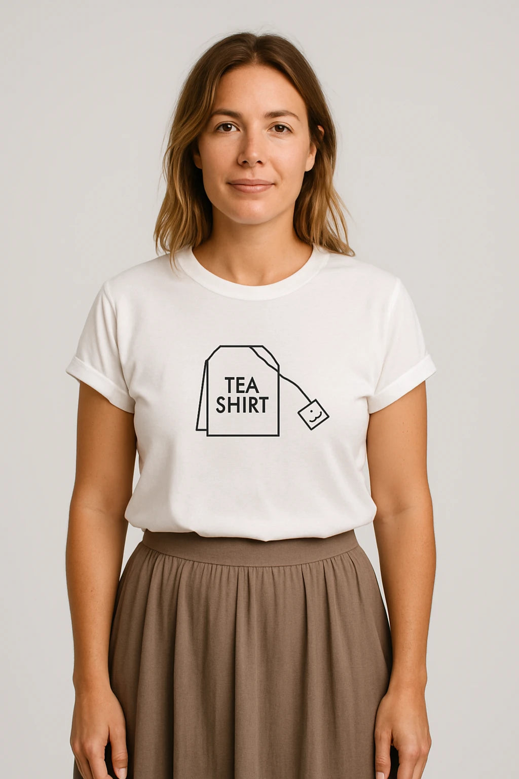Women Casual T-Shirt with Relaxed Fit – Playful Tea Graphic Design for Everyday Wear - Image 5