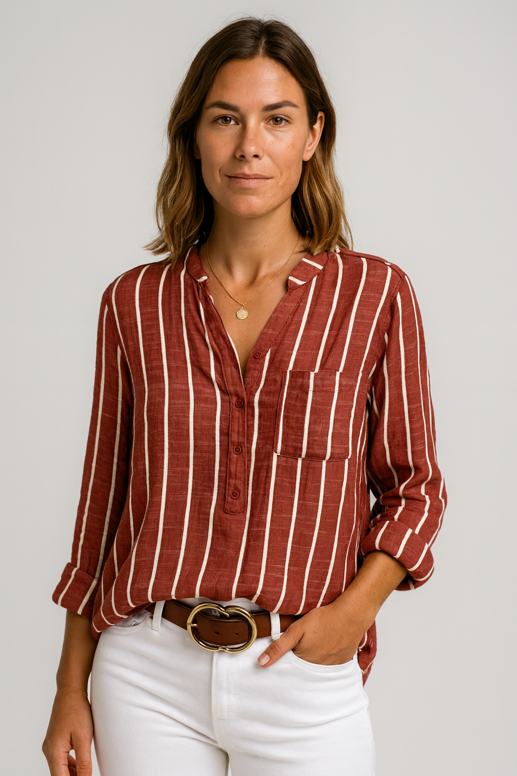 Womens Spring Ribbed Top with Relaxed Fit and Lightweight Comfort - Image 5