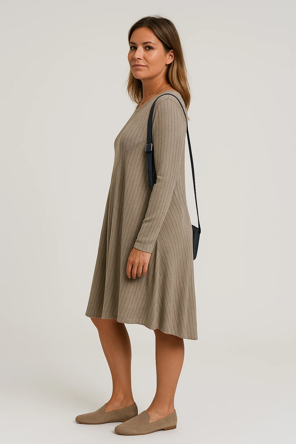Womens Autumn Dress with Classic Fit and Long Sleeves for All-Day Comfort - Image 1