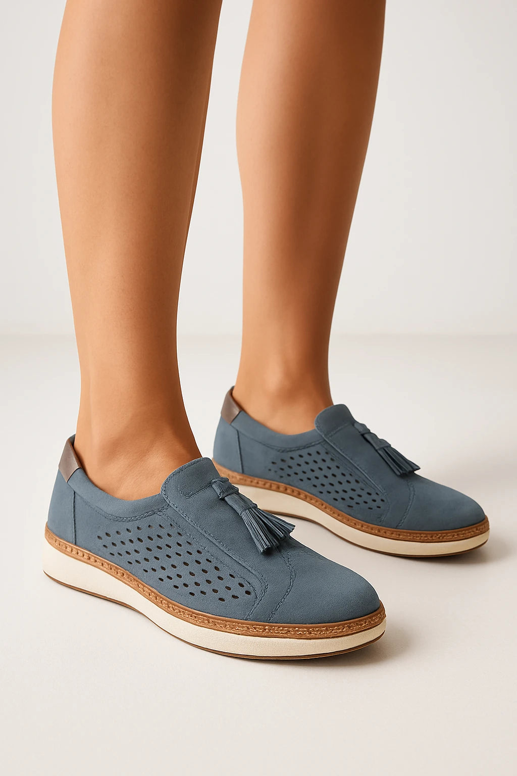 Perforated Lace-Up Casual Sneakers for Women