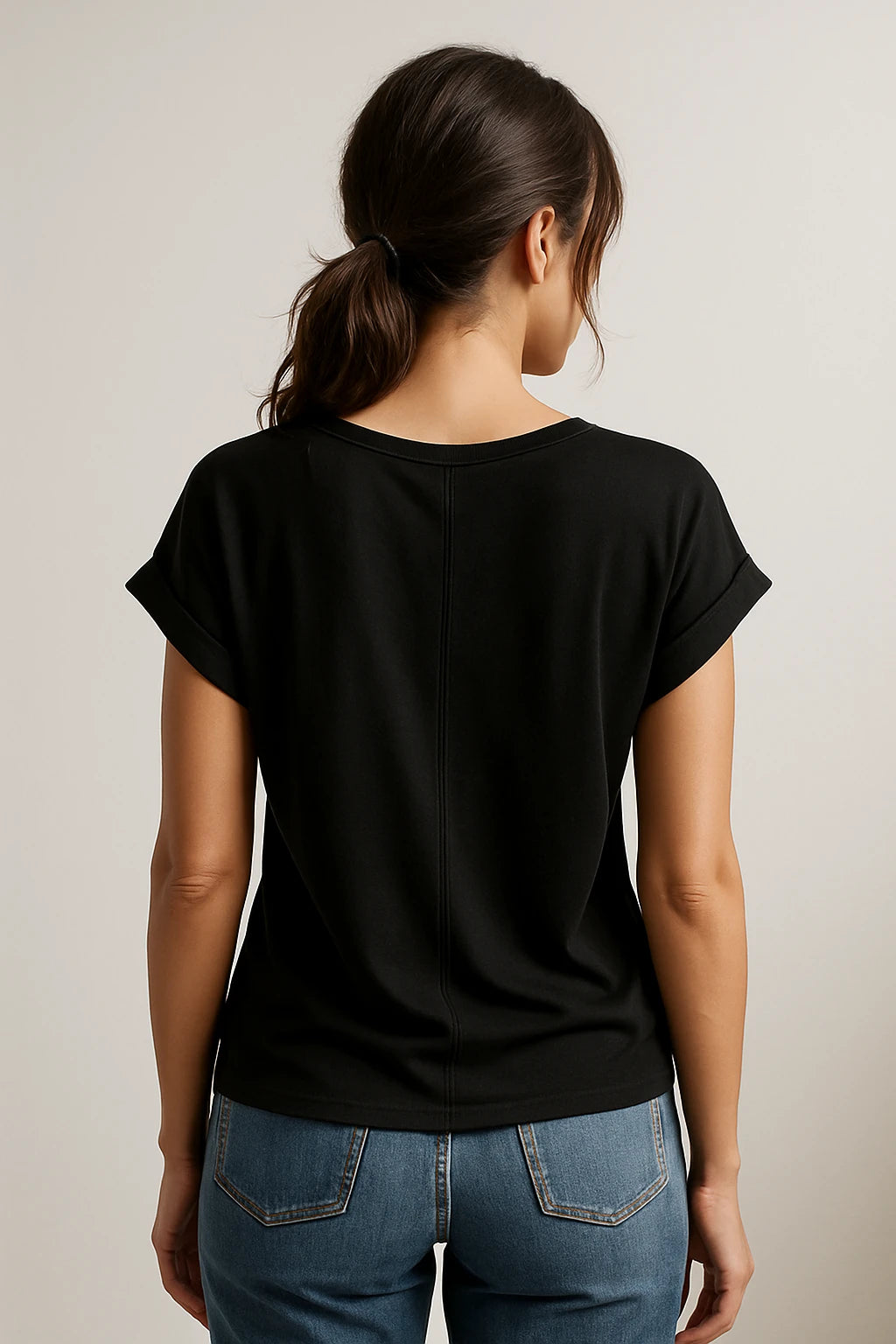 Women's V-Neck Slim Fit Top – Flattering Stretch Fabric