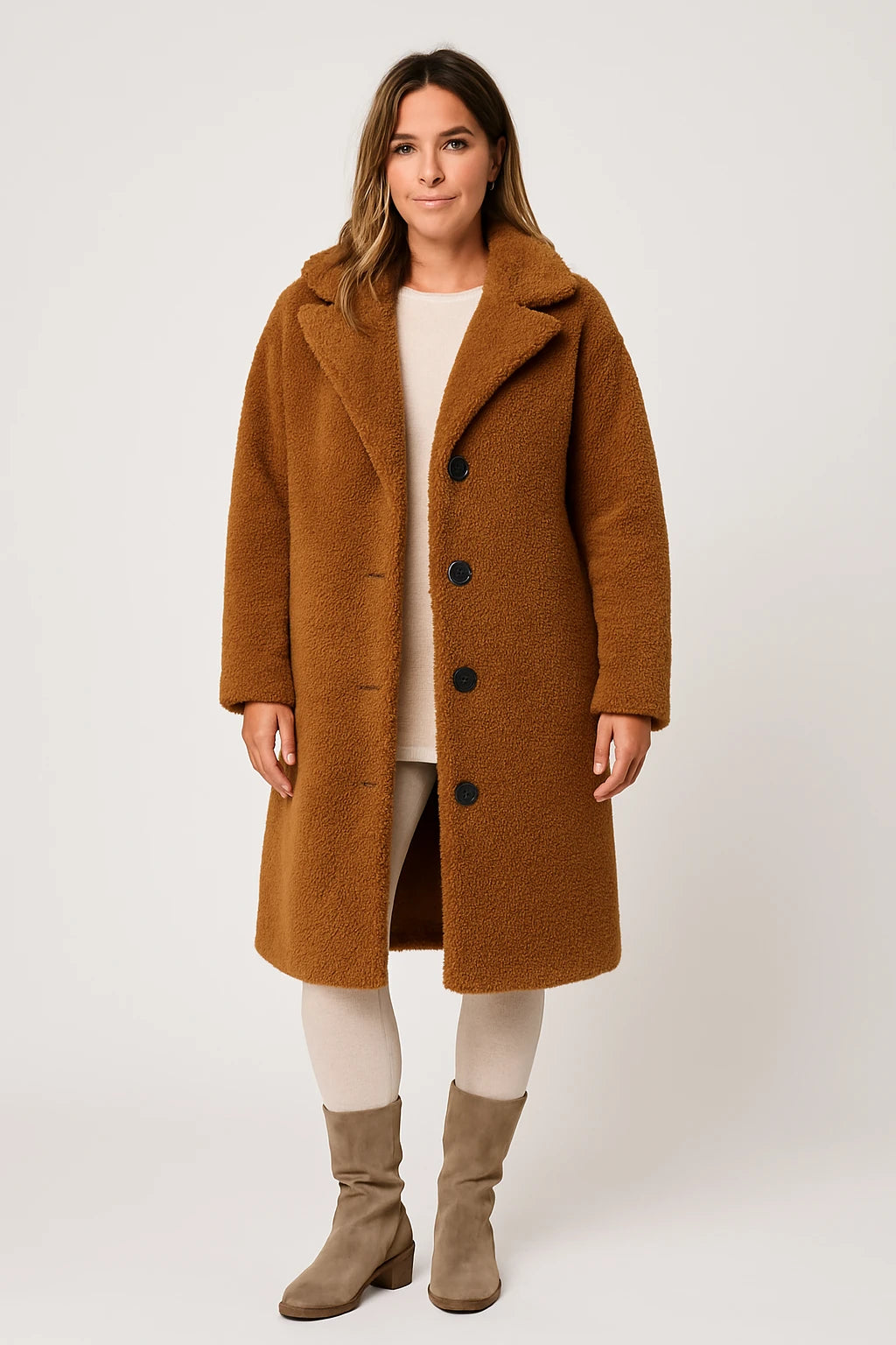 Womens Winter Oversized Teddy Coat with Relaxed Fit and Warm Insulation - Image 3
