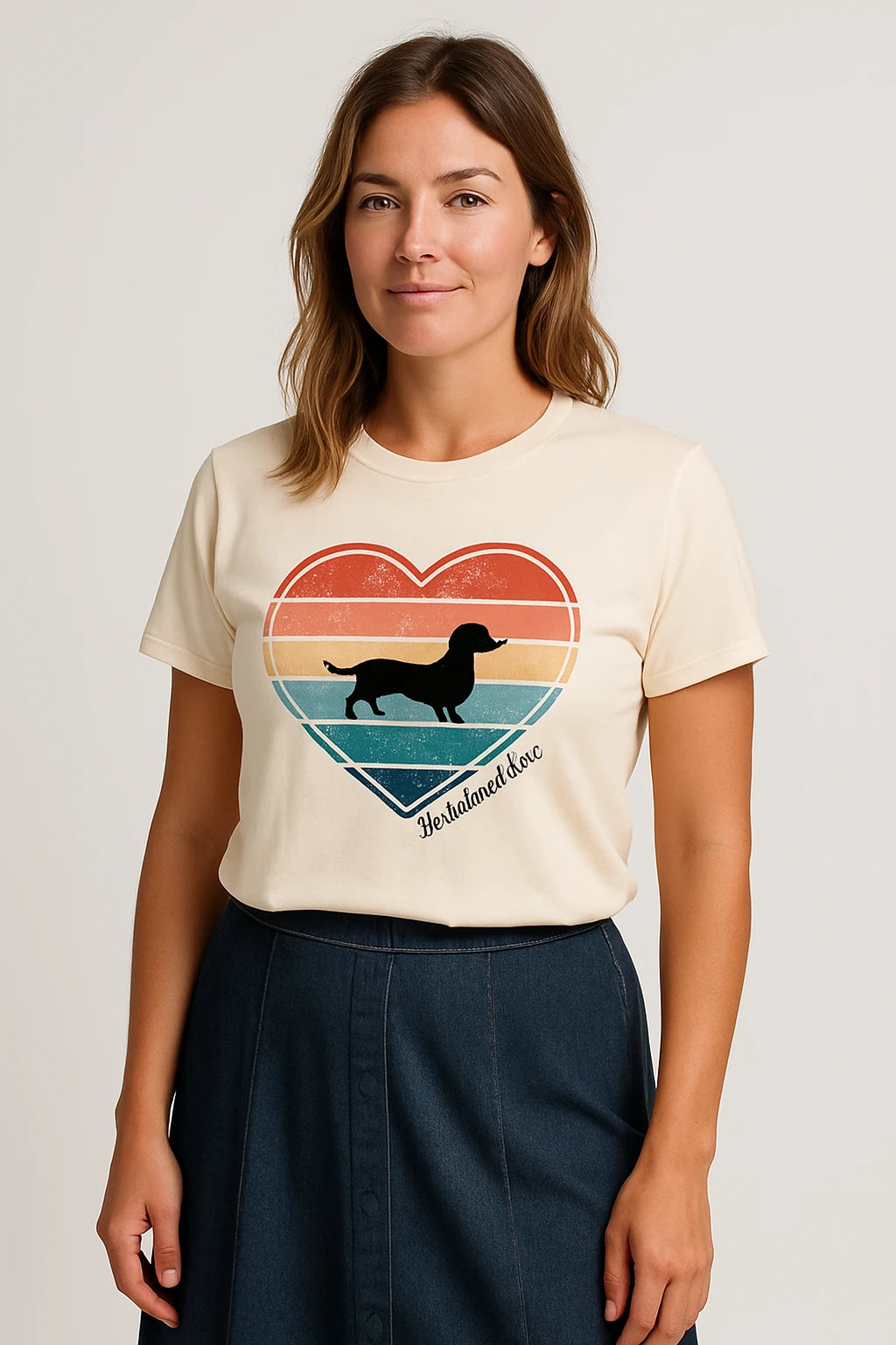 Women Casual Graphic T-Shirt for Dog Lovers – Relaxed Fit with Playful Dachshund Design - Image 12