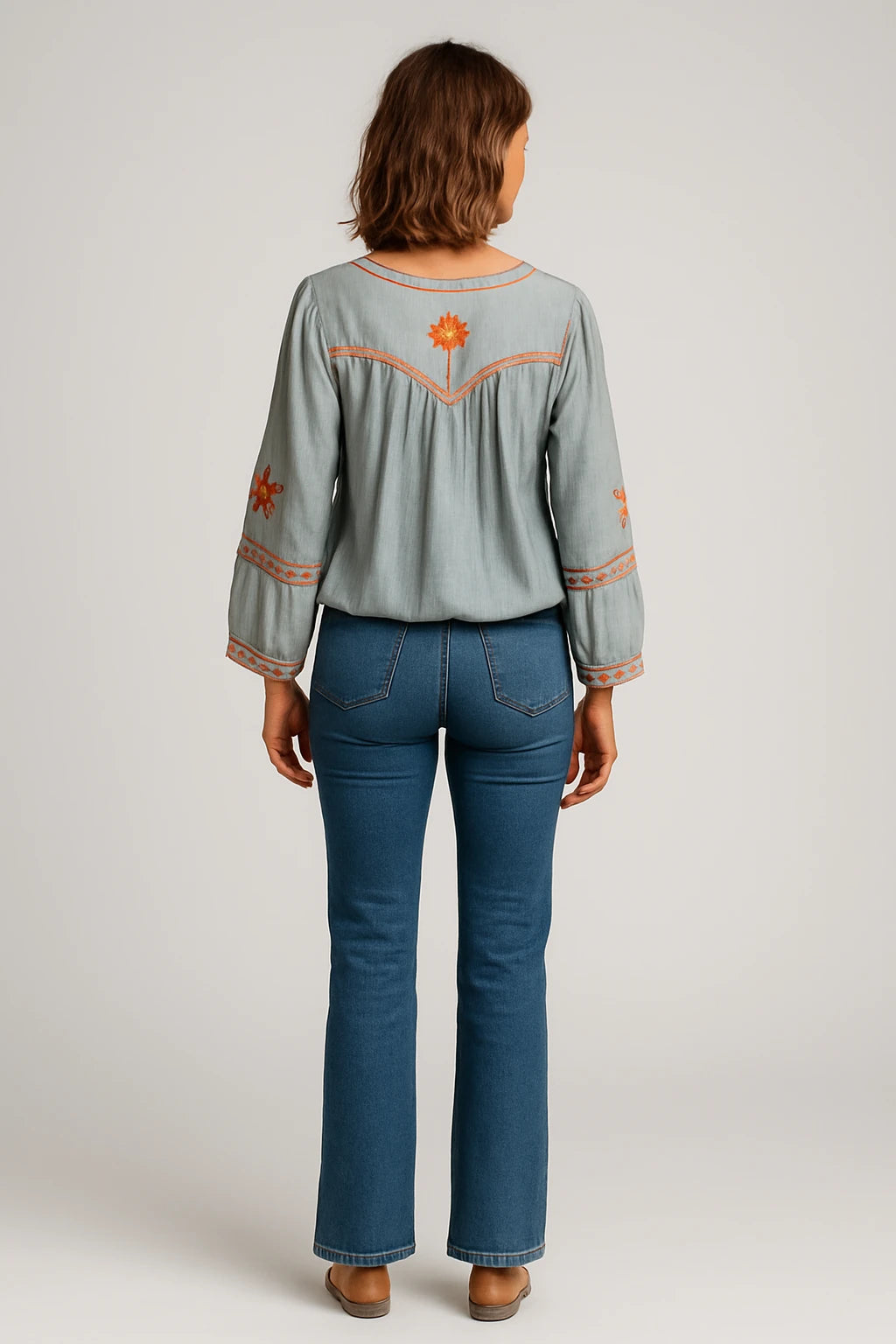 Womens Summer Long Sleeve Shirt with Flowy Fit and Breathable Design - Image 3