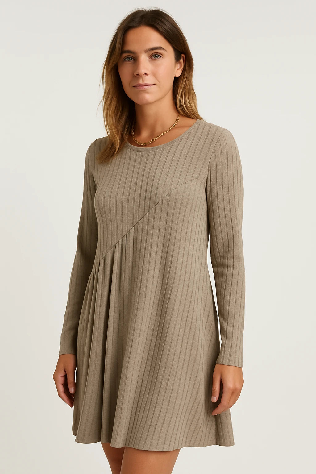 Womens Autumn Dress with Classic Fit and Long Sleeves for All-Day Comfort - Image 1