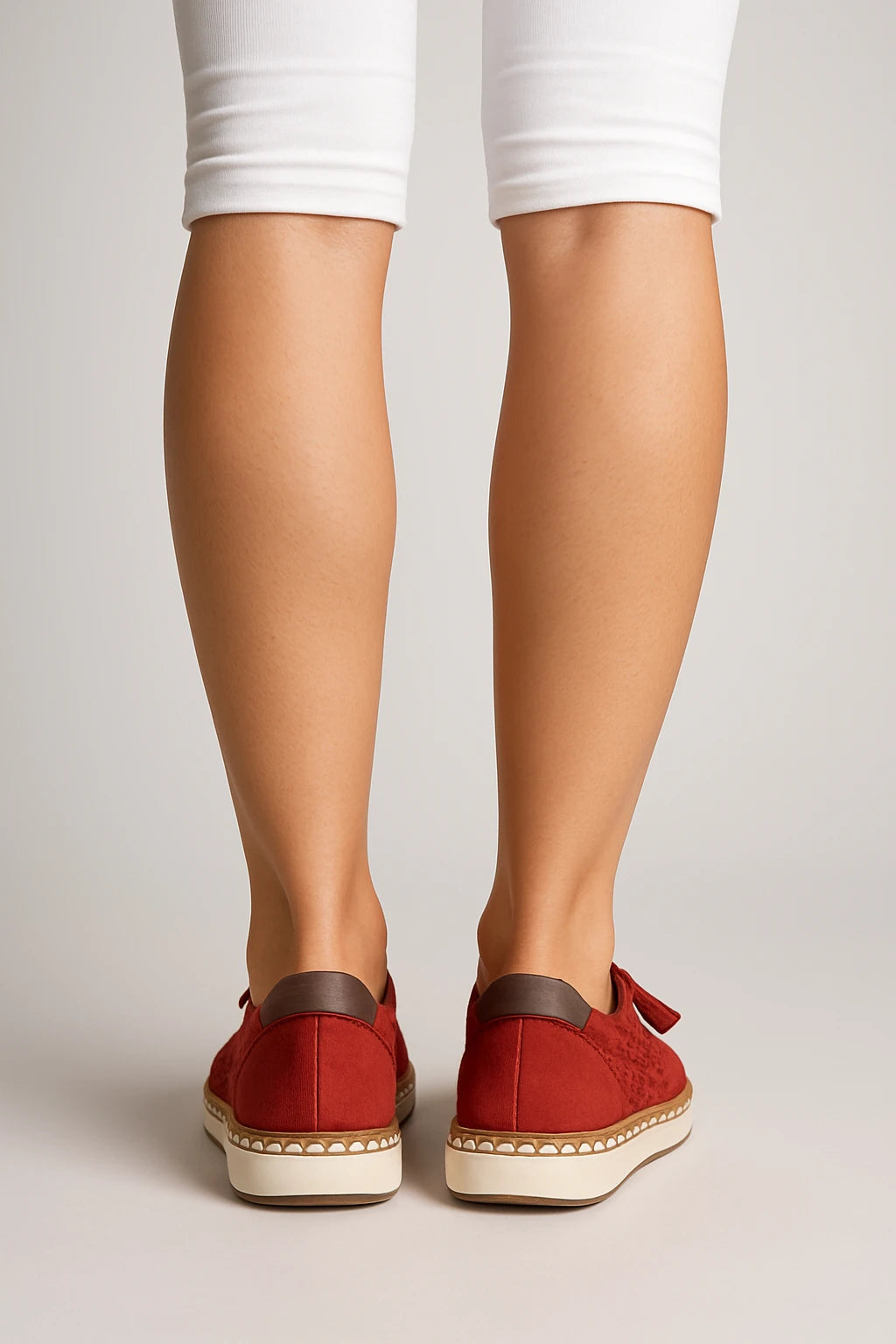 Perforated Lace-Up Casual Sneakers for Women