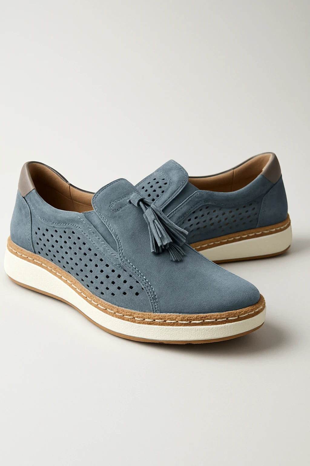 Perforated Lace-Up Casual Sneakers for Women