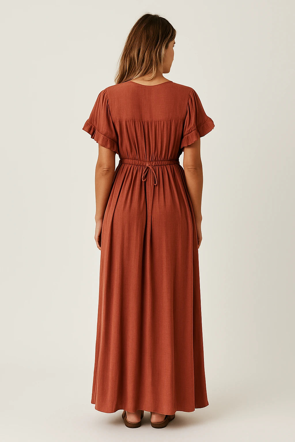 Ladies Evening Dress – Deep V-Neck Style – Open Back Design – Elegant and Comfortable Fit - Image 3