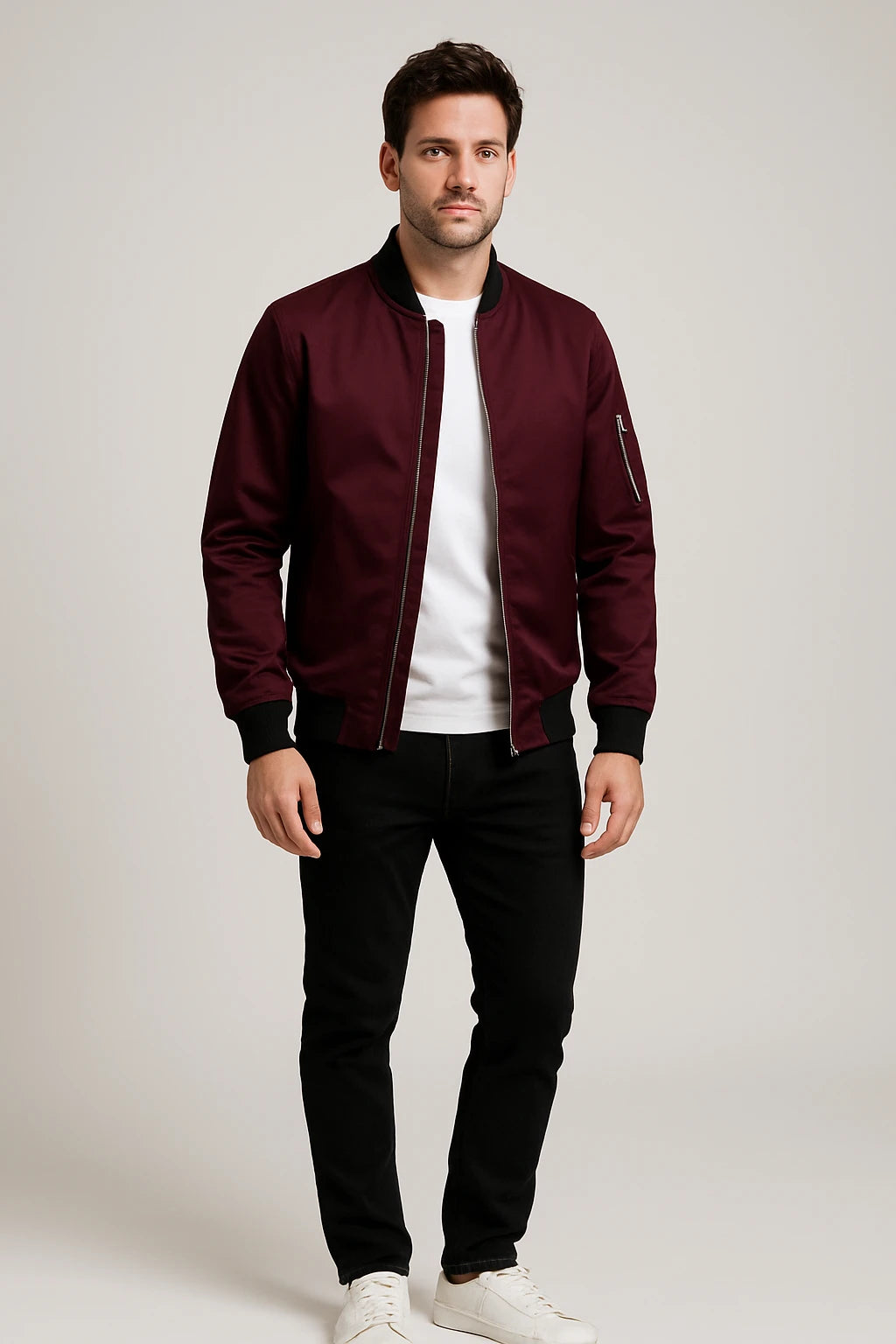 Men's Casual Bomber Jacket – Lightweight Zip-Up Outerwear