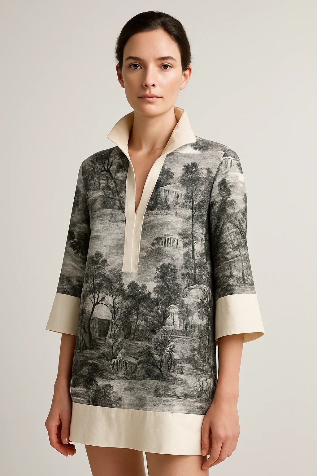 Printed Relaxed Fit Tunic Dress for Women