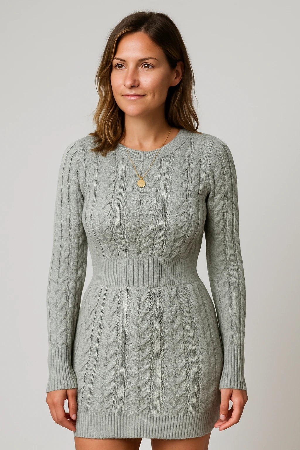 Womens Autumn Patterned Dress with Elegant Fit and Flattering Stretch - Image 5