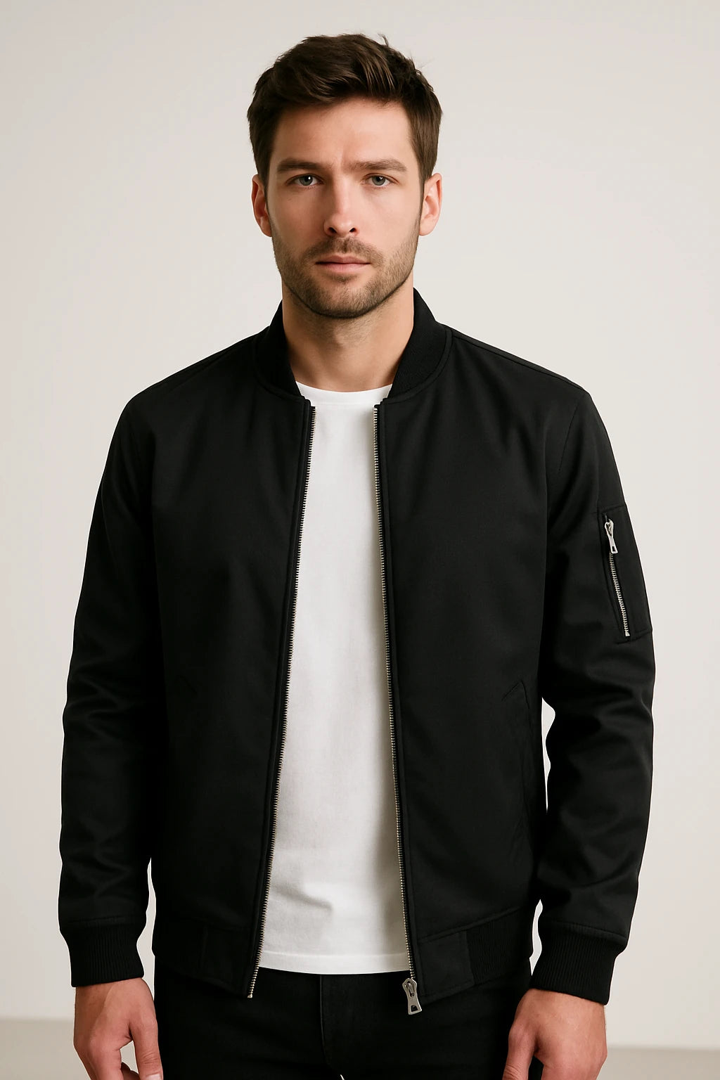 Men's Casual Bomber Jacket – Lightweight Zip-Up Outerwear