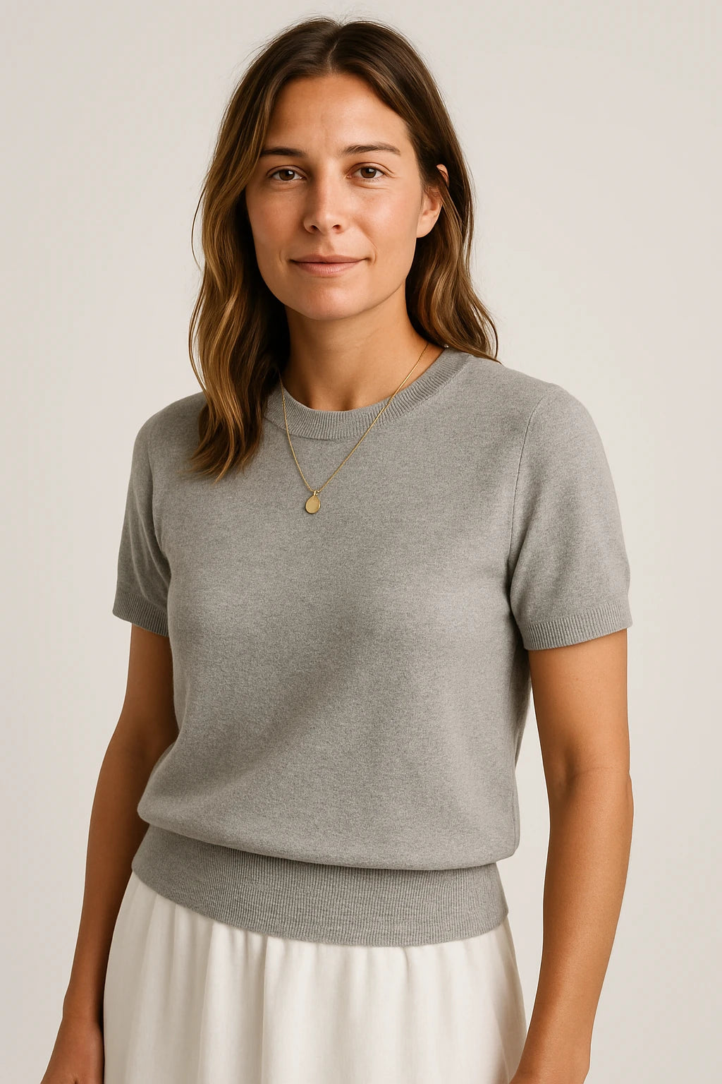Women Year-Round Classic Short Sleeve Knit Top with Regular Fit and Easy Care Features - Image 1