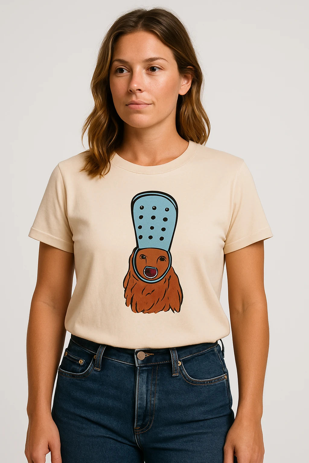 Women Casual Graphic T-Shirt for Dog Lovers – Relaxed Fit with Playful Dachshund Design - Image 7
