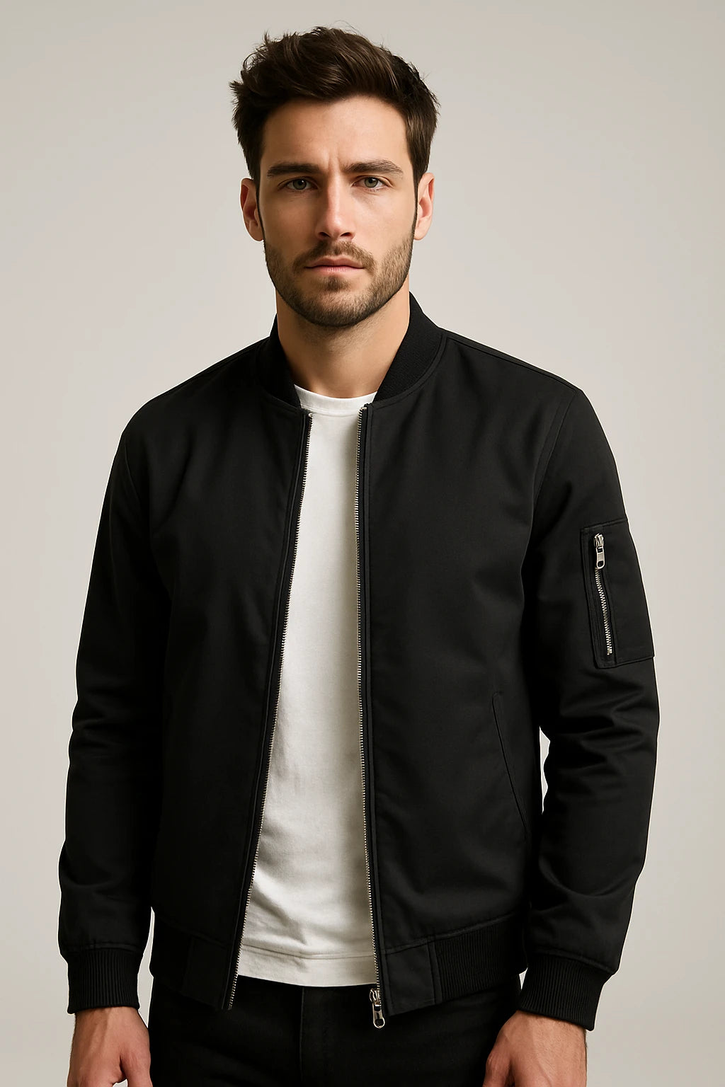 Men's Casual Bomber Jacket – Lightweight Zip-Up Outerwear