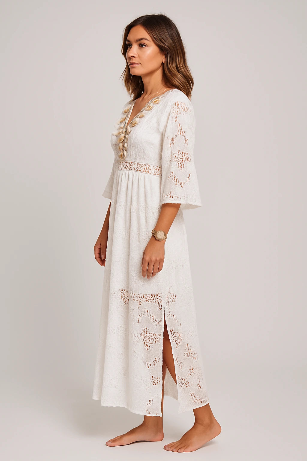 Womens Spring Floral Dress with Short Sleeves – Figure-Flattering Design – Effortless Elegance - Image 1