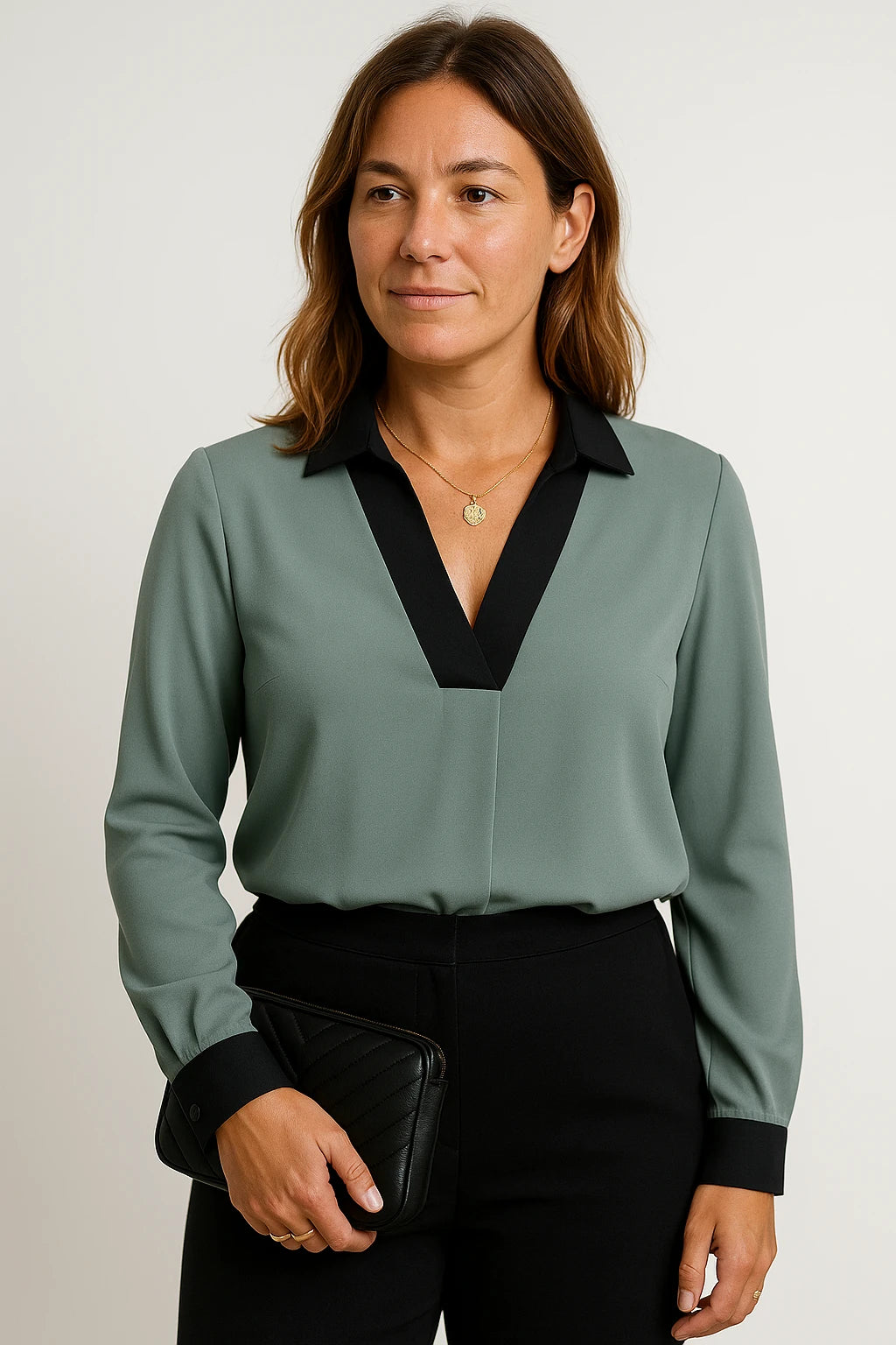 Womens Spring Blouse with Elegant Fit – Lightweight and Versatile for Office and Casual Wear - Image 1