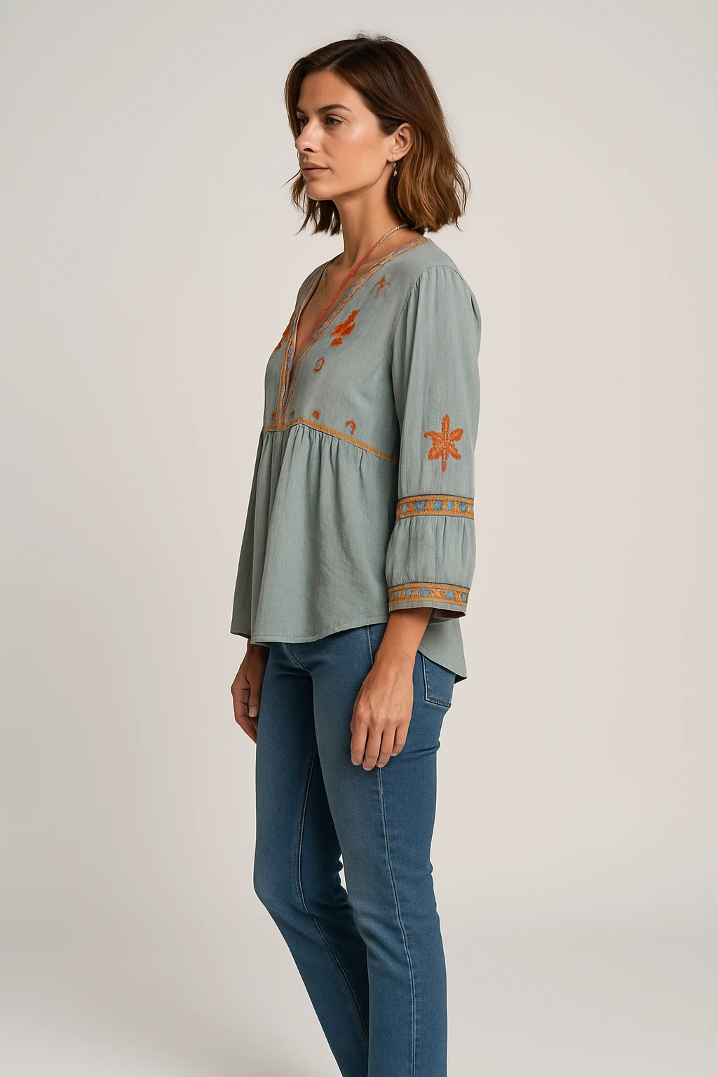 Womens Summer Long Sleeve Shirt with Flowy Fit and Breathable Design - Image 2