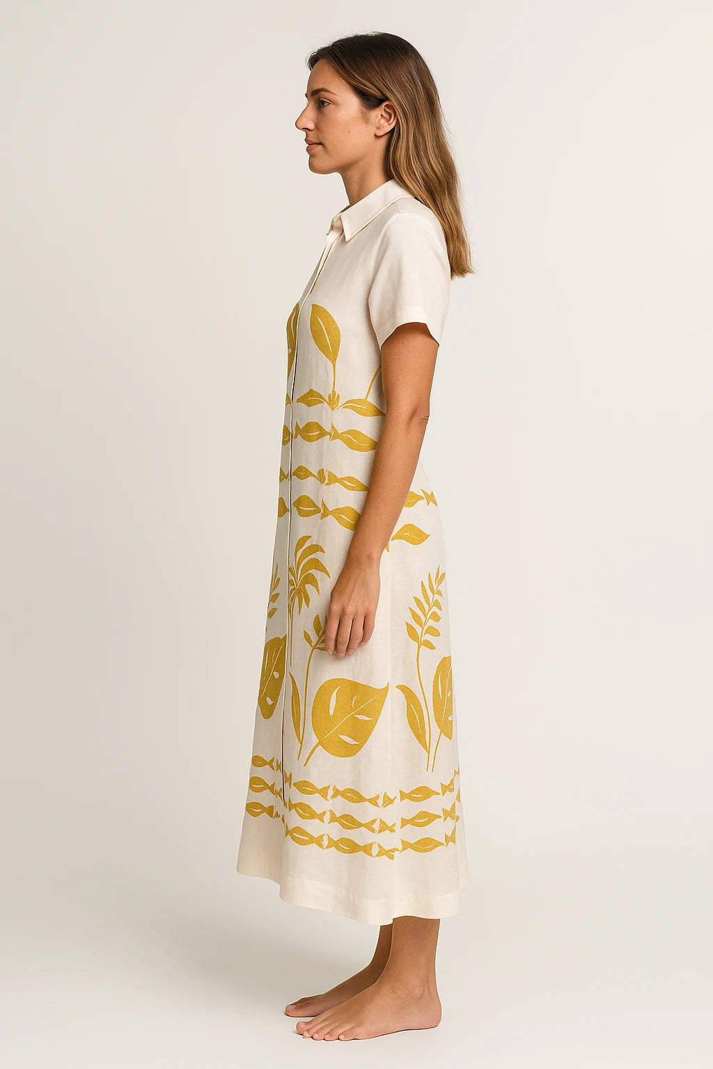 Women's Summer Shirt Dress with Relaxed Fit and Button-Down Front - Image 1