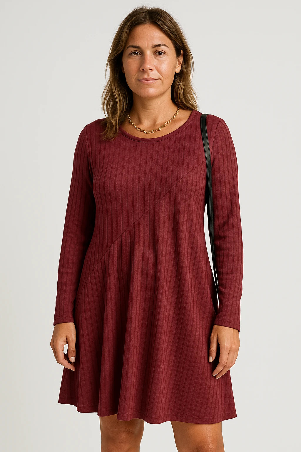 Womens Autumn Dress with Classic Fit and Long Sleeves for All-Day Comfort - Image 7