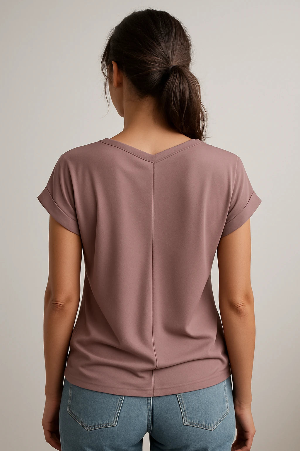 Women's V-Neck Slim Fit Top – Flattering Stretch Fabric