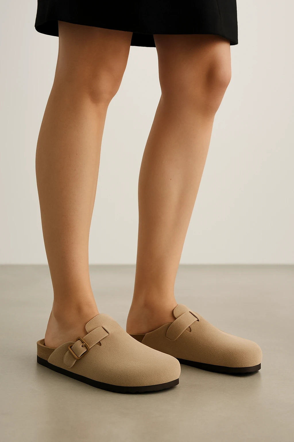 Womens All-Season Clogs with Adjustable Buckle and Cushioned Footbed - Image 1