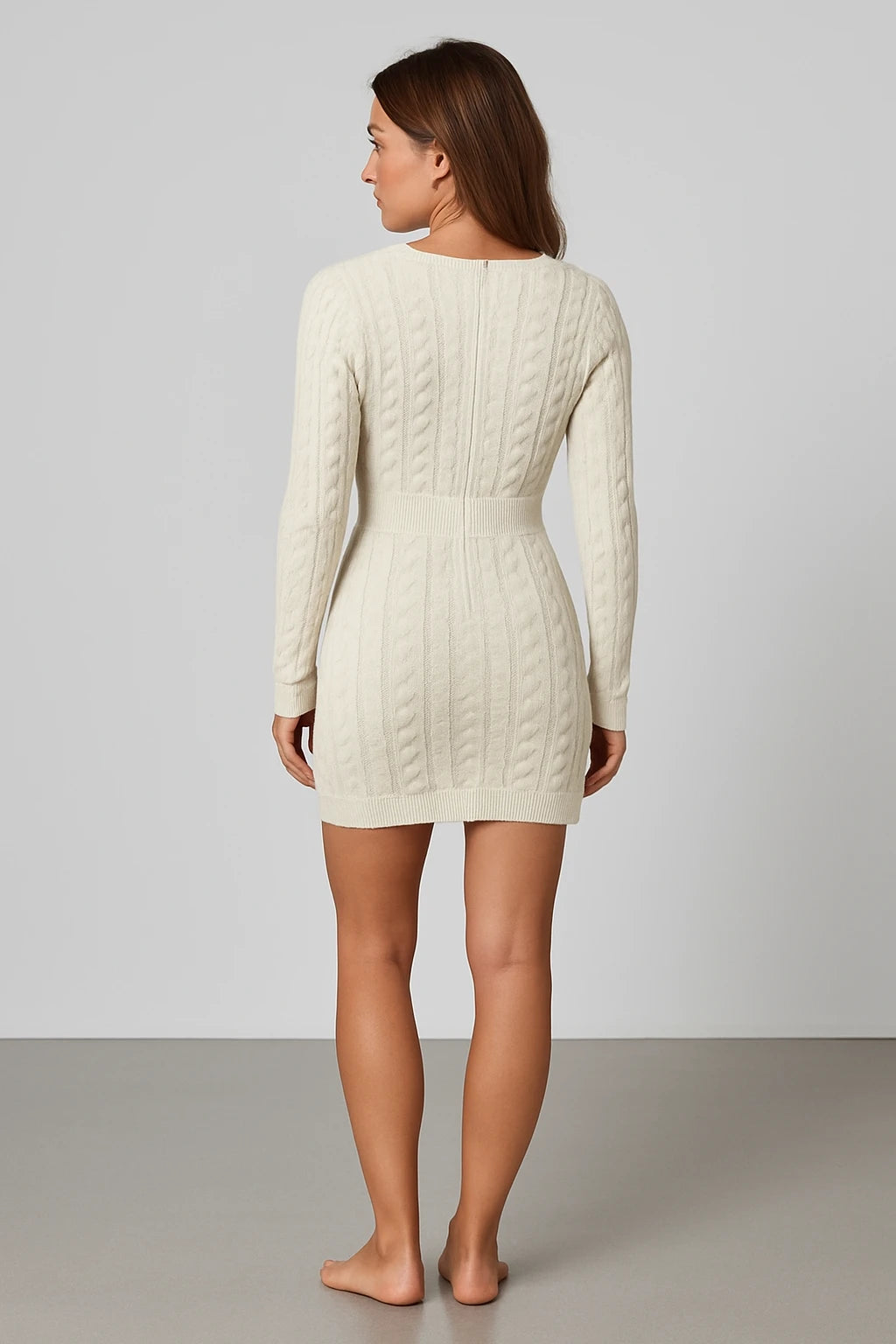 Womens Autumn Patterned Dress with Elegant Fit and Flattering Stretch - Image 3