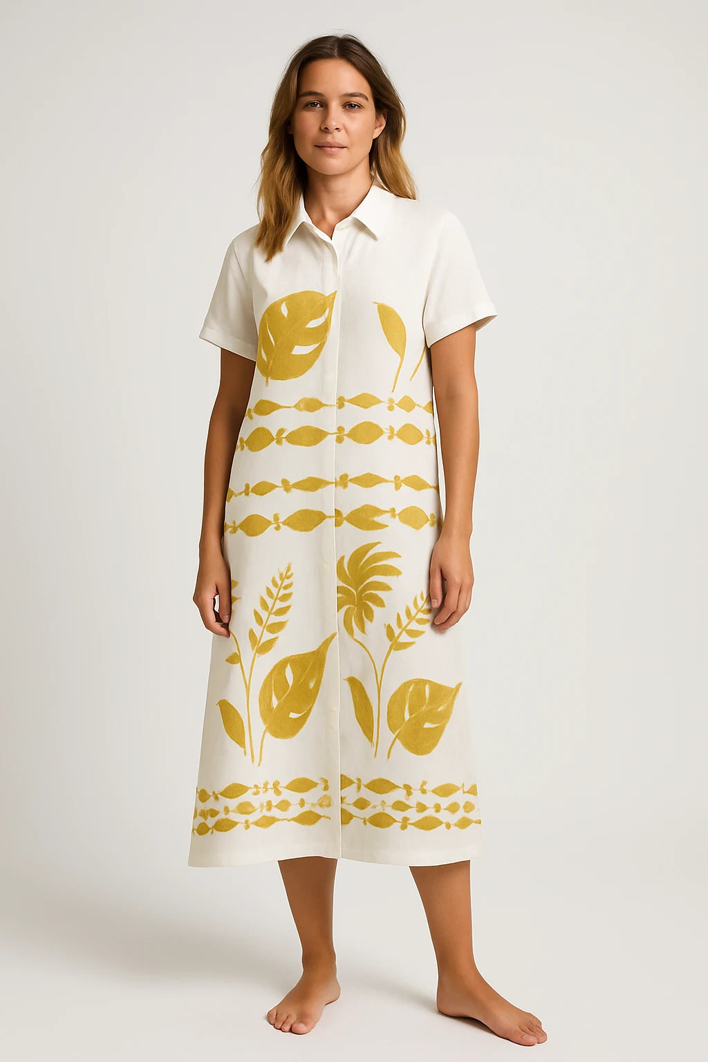 Women's Summer Shirt Dress with Relaxed Fit and Button-Down Front - Image 4