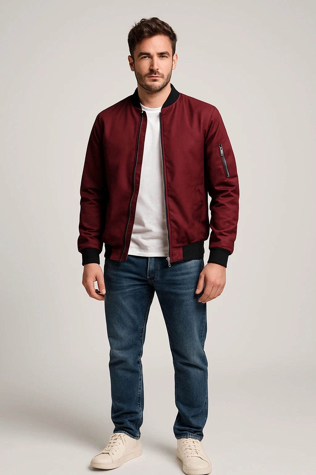 Men's Casual Bomber Jacket – Lightweight Zip-Up Outerwear