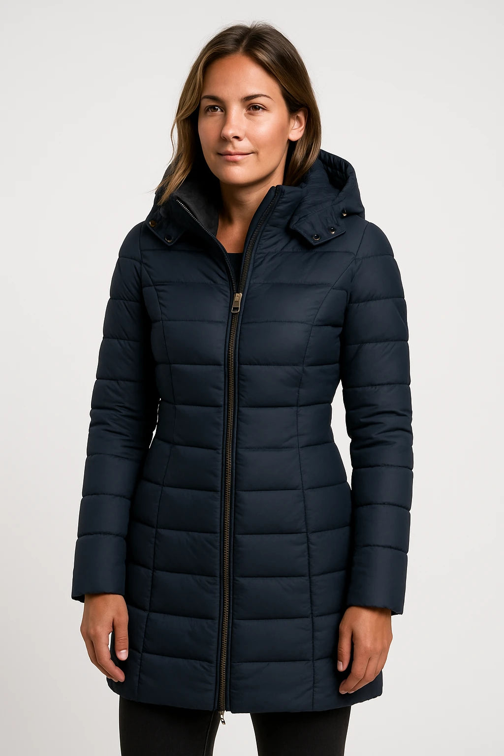 Women Winter Coat – Premium Quilted Design – Slim Fit – Insulated and Detachable Hood - Image 1