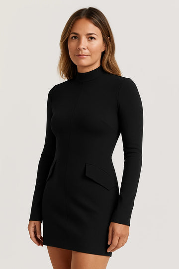 Womens Year-Round Mini Dress with Long Sleeves – Flattering Fit and Elegant Design - Image 1