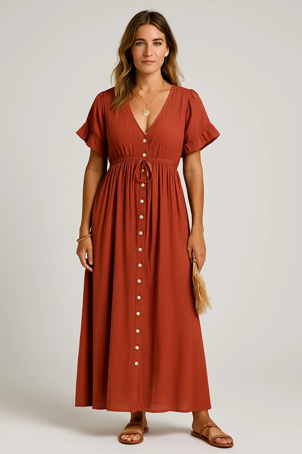 Ladies Evening Dress – Deep V-Neck Style – Open Back Design – Elegant and Comfortable Fit - Image 4