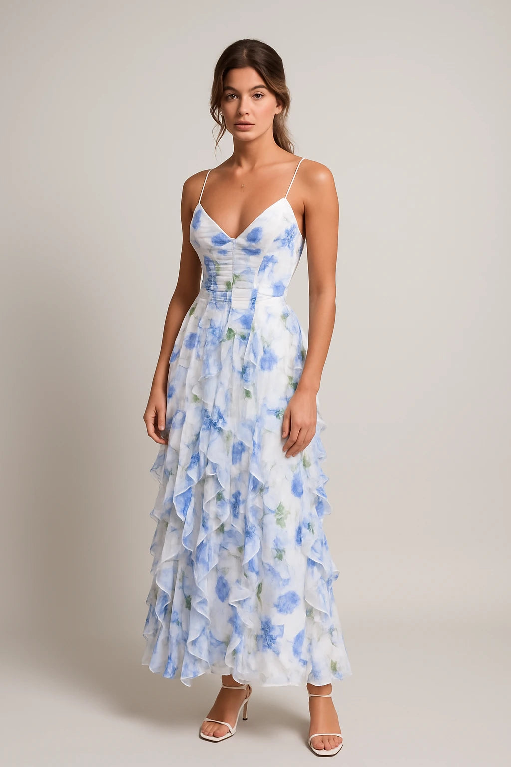 Floral Cut-Out Spaghetti Strap Maxi Dress for Women