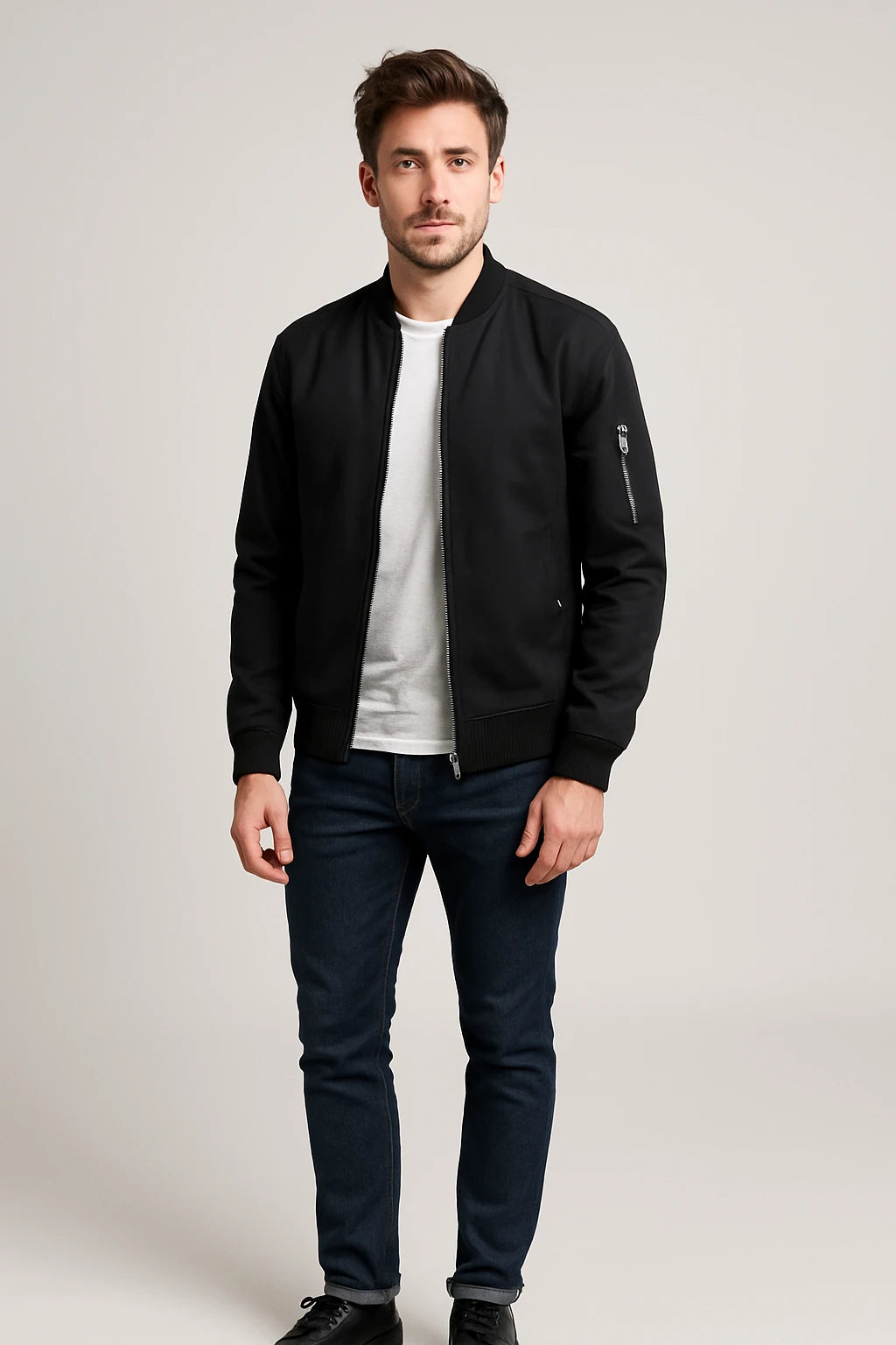Men's Casual Bomber Jacket – Lightweight Zip-Up Outerwear