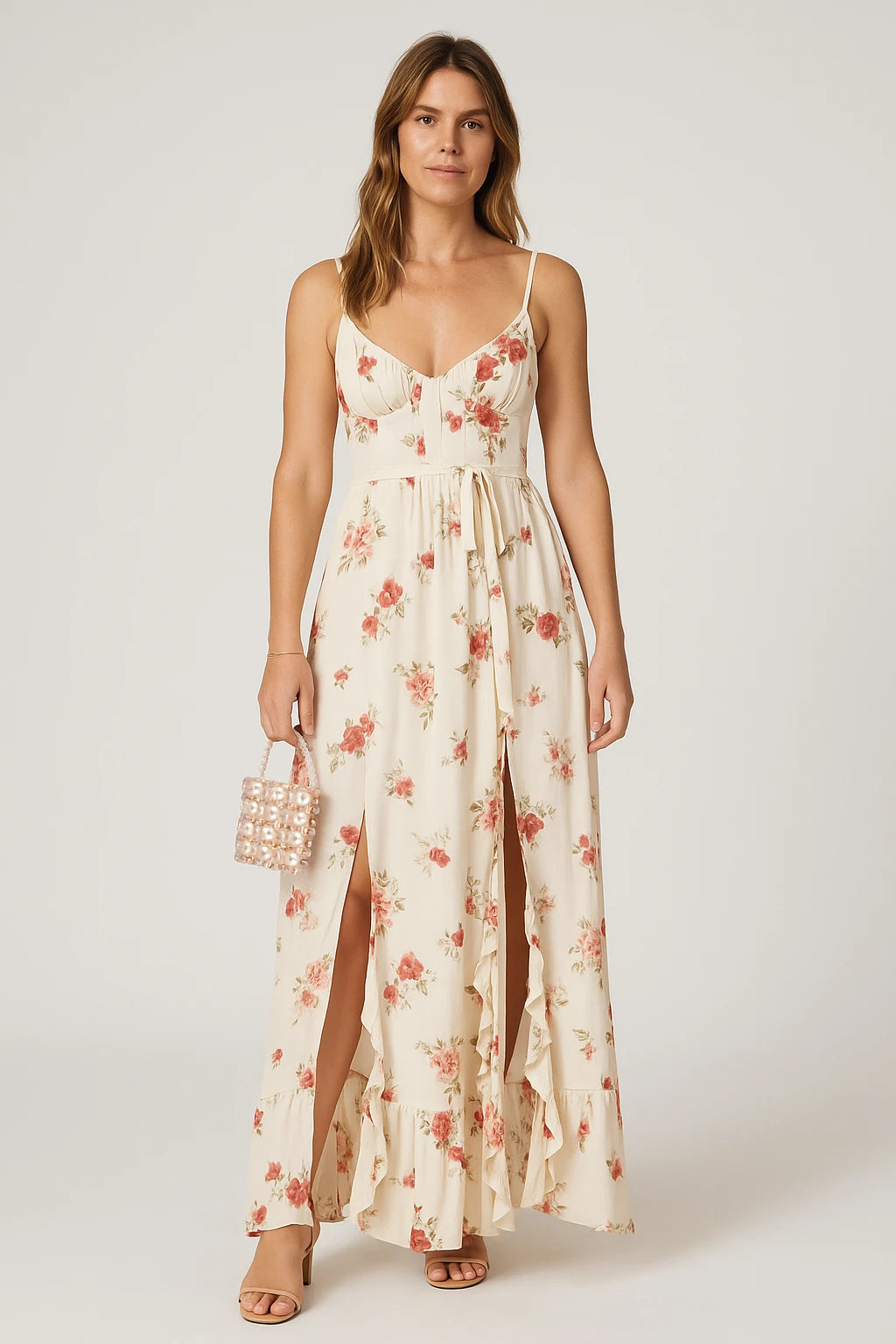 Womens Year-Round Floral Dress with Comfortable Fit and Adjustable Straps - Image 3