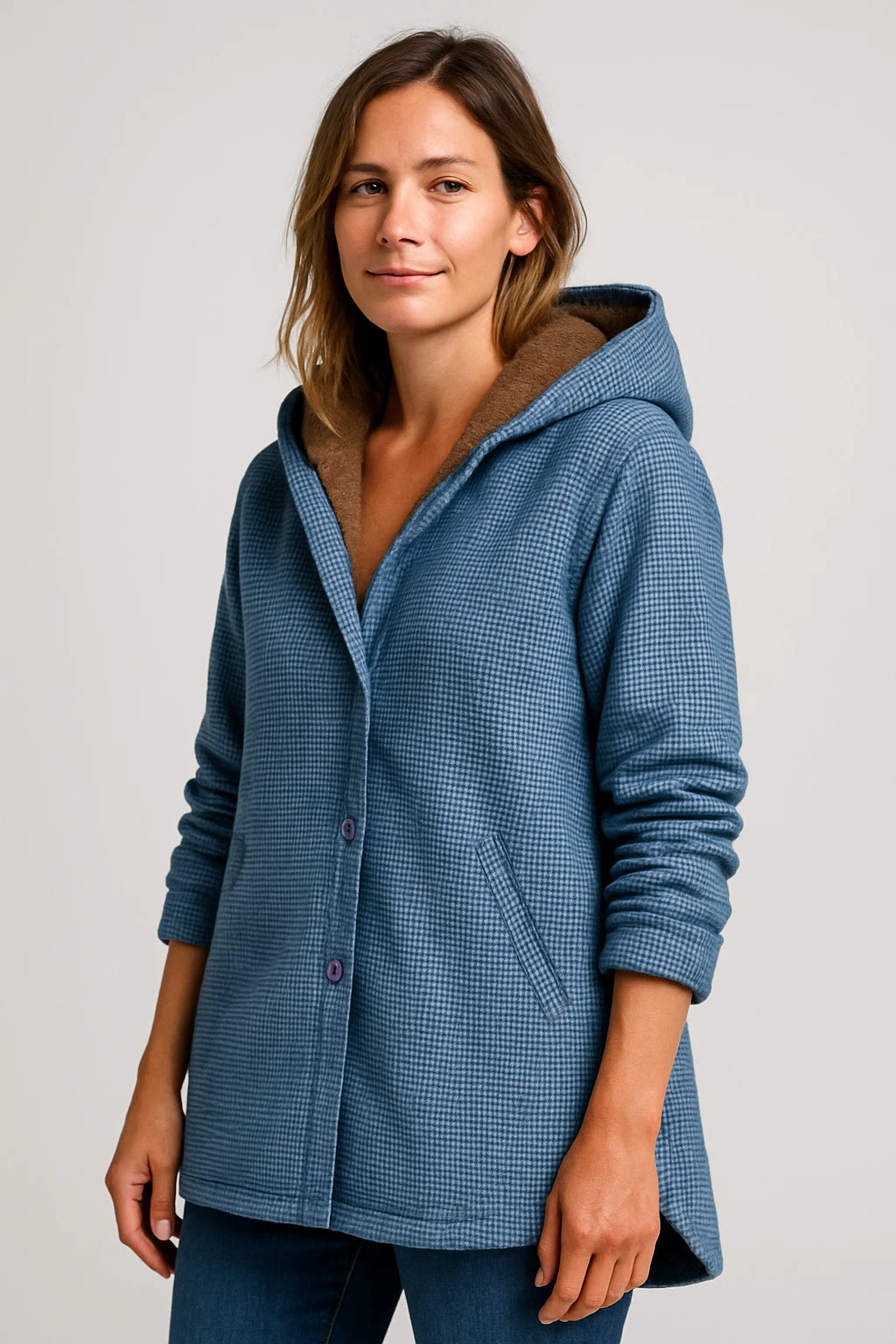 Womens Winter Hooded Coat with Relaxed Fit and Fleece-Lined Comfort - Image 1