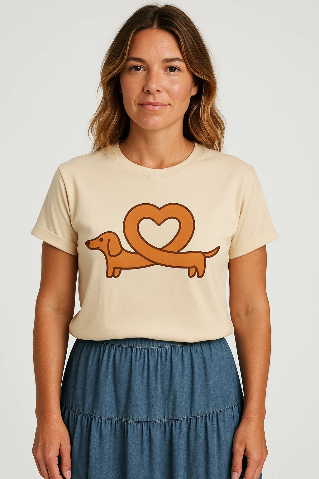 Women Casual Graphic T-Shirt for Dog Lovers – Relaxed Fit with Playful Dachshund Design - Image 9