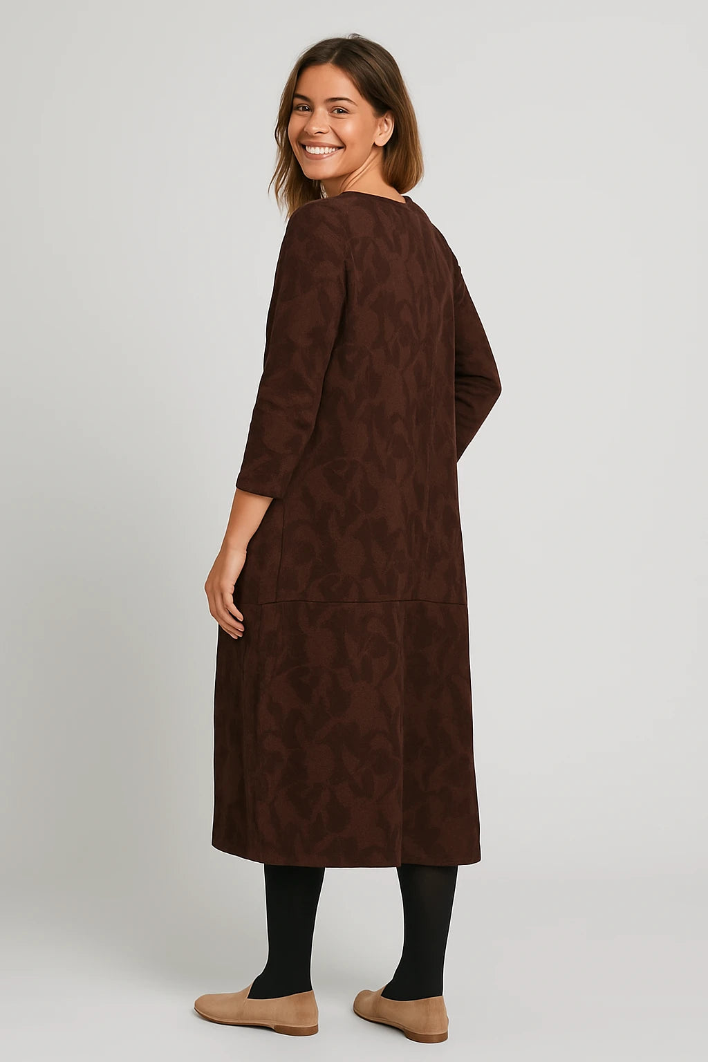 Womens Winter Dress with Elegant Fit and Functional Pockets for Versatile Style - Image 4