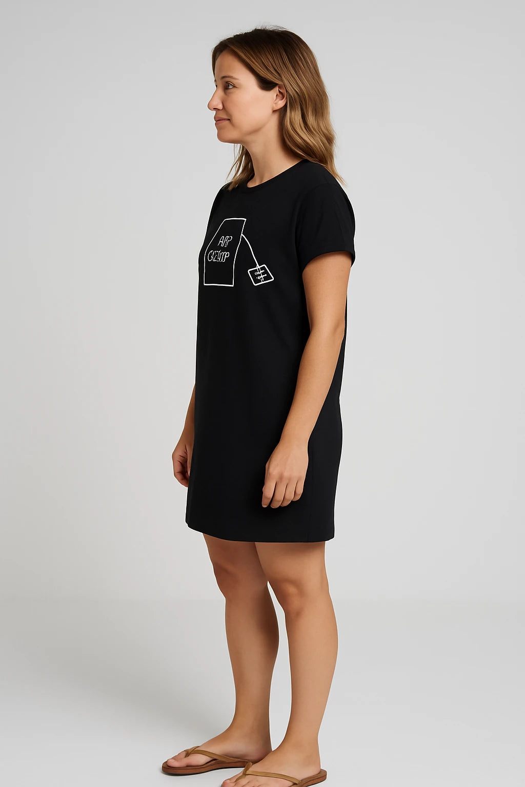 Women Casual T-Shirt with Relaxed Fit – Playful Tea Graphic Design for Everyday Wear - Image 1